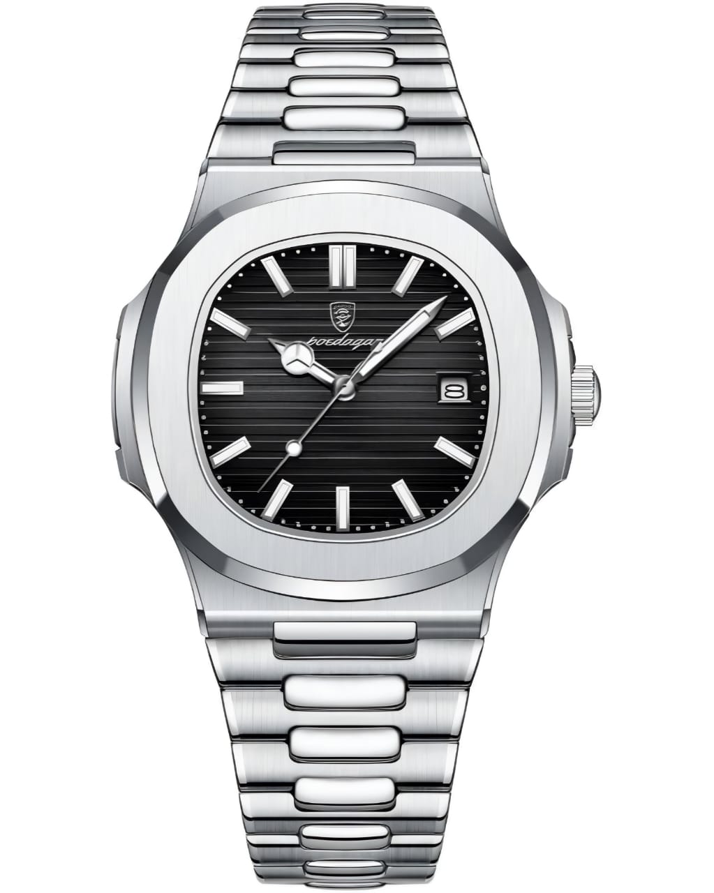 Poseidone Prestige Stainless Steel Automatic Watch – Midnight Black Dial